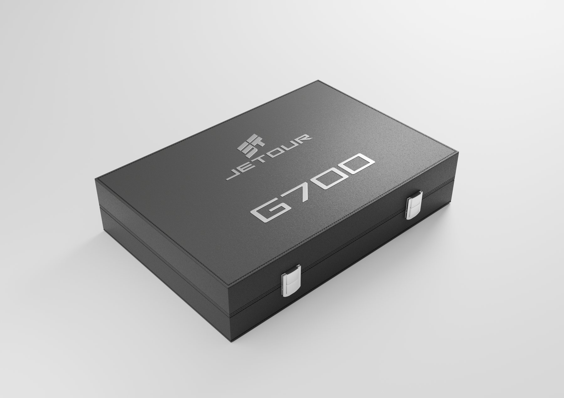Closed Jetour G700 VIP box with silver branding